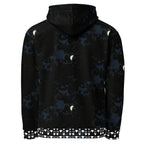 Unisex white Daemon Luxury Nightcrawler Coordinate hoodie with all-over printed design and hood, made from recycled fabric.