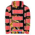 Recycled white unisex hoodie with all-over serpentine Nicaragua print and a hood, by Daemon Luxury.