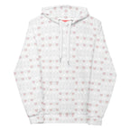 Daemon Frosted Diamonds Blissful Replay unisex recycled hoodie with all-over white diamond print on front.