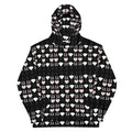 White Daemon Frosted Diamonds Love Lock hoodie with all-over recycled print, featuring diamond patterns and a casual unisex design.