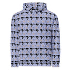 White Daemon Gloomy Runners all-over-print recycled unisex hoodie with front design and hood, featuring vibrant, artistic graphics.