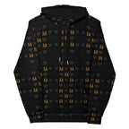 Unisex white hoodie featuring all-over print of frosted diamonds in gold on the front, by Daemon.