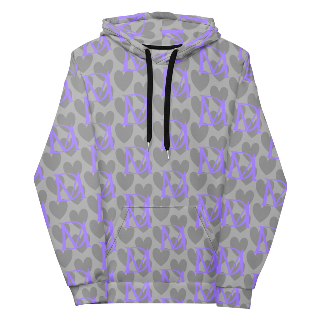 Unisex Cloudy Grey 5 Star System hoodie by Daemon Luxury featuring all-over print and a front pocket design.
