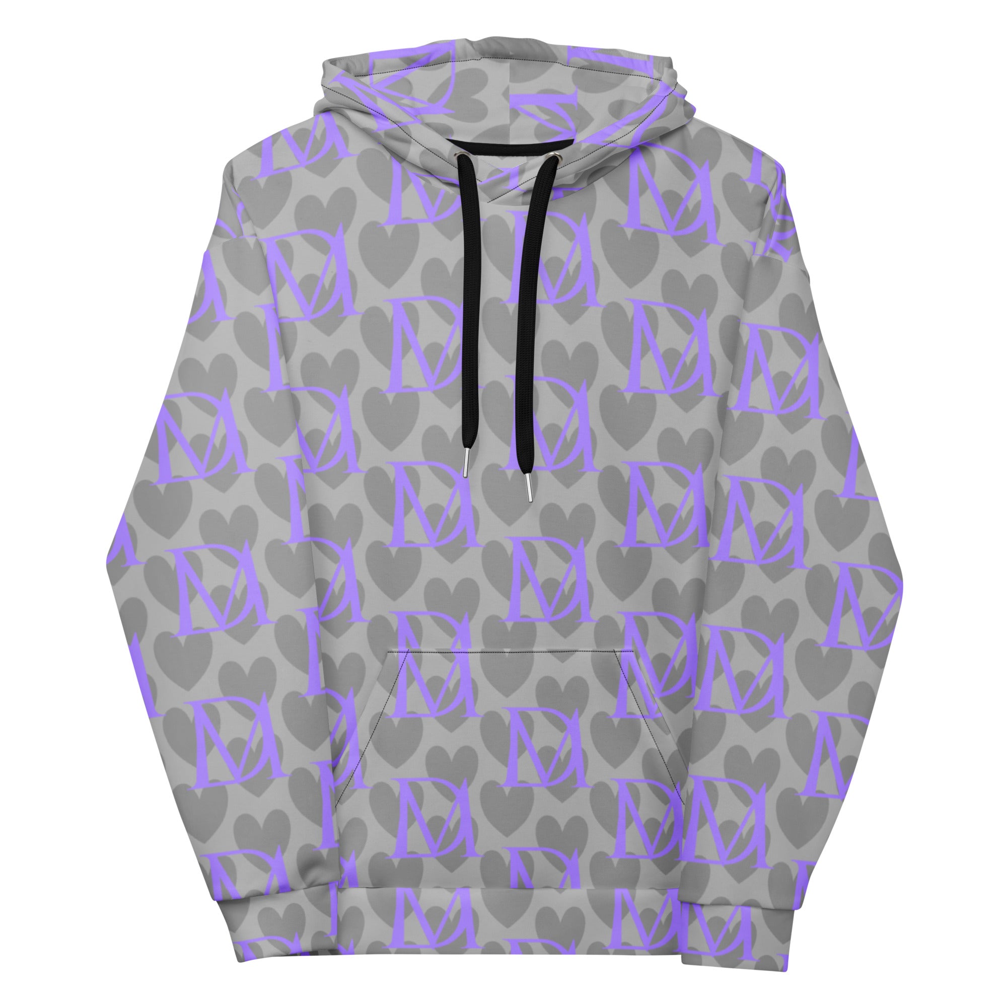 Unisex Cloudy Grey 5 Star System hoodie by Daemon Luxury featuring all-over print and a front pocket design.