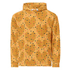 White unisex hoodie with all-over print featuring Foreigners Romance design by Daemon Luxury, casual streetwear style.