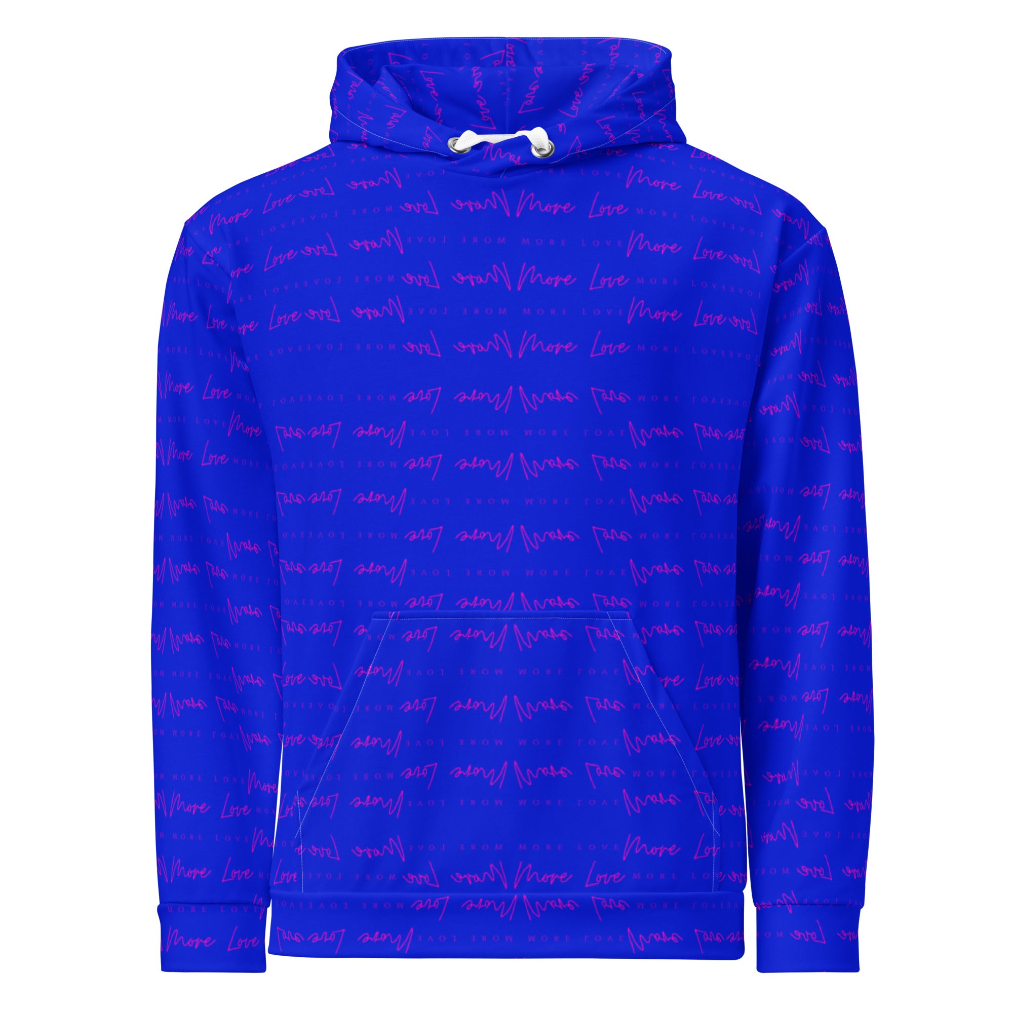 Daemon Luxury ELECTRICA Picasso Mirrors unisex hoodie with all-over recycled print, white front, casual and stylish.