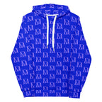 Daemon Luxury ELECTRICA Lilac Relay unisex hoodie with all-over recycled print, white front, casual streetwear style