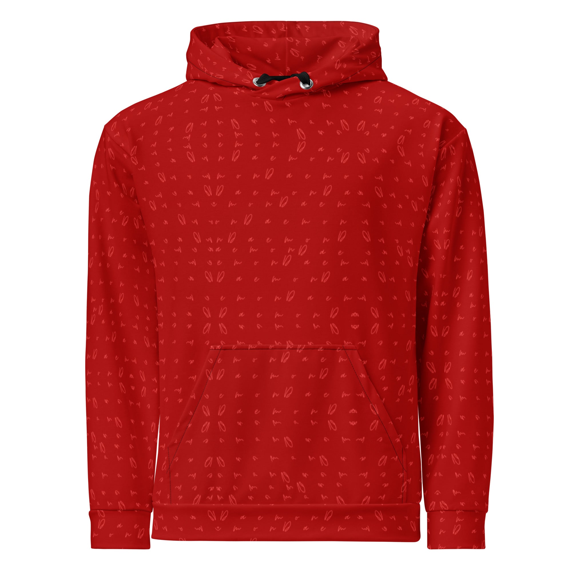 Daemon Luxury Supreme Models Picasso Mirrors unisex white hoodie with all-over recycled print, featuring a hood and front design.