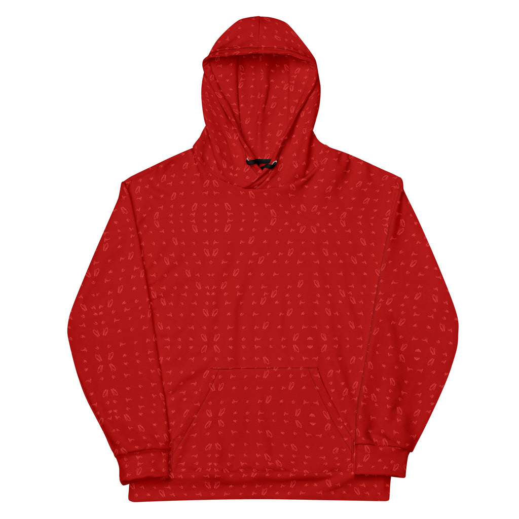 Daemon Luxury Supreme Models Picasso Mirrors unisex white hoodie with all-over print, front view showing detailed design.