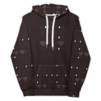 Daemon Luxury Supreme Models Lazey Hazey white recycled unisex hoodie with all-over print front view.