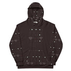 Daemon Luxury Supreme Models LaZey Hazey unisex recycled hoodie with all-over print in white, front view.