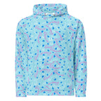 Daemon Luxury Picasso Mirrors solid lakes unisex hoodie with all-over recycled print, white front, casual and stylish.