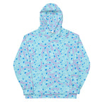 Daemon Luxury Picasso Mirrors Solid Lakes unisex hoodie with all-over recycled print, white front, comfortable casual wear