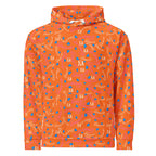 Daemon Luxury Picasso Mirros Rays Crush unisex white hoodie featuring all-over print with vibrant, artistic design and hooded style.