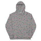 Daemon Luxury speckled diamonds subtle gloom unisex hoodie featuring all-over recycled print and a front view.