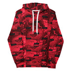 White unisex hoodie with all-over Twelfth Night print by Daemon Luxury, featuring a comfortable hood and casual fit.