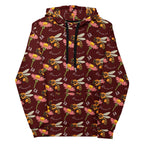 Daemon Luxury Honeybee Shores Gardena Dawn hoodie, all-over-print recycled white unisex hoodie with front design.