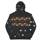 Unisex white hoodie with all-over honeybee mirror print from Daemon Luxury's Florette Rebirth collection.