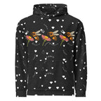 Unisex white Felpa Cappucio hoodie with all-over honeybee and floral print from Daemon Luxury's Florette Rebirth collection.