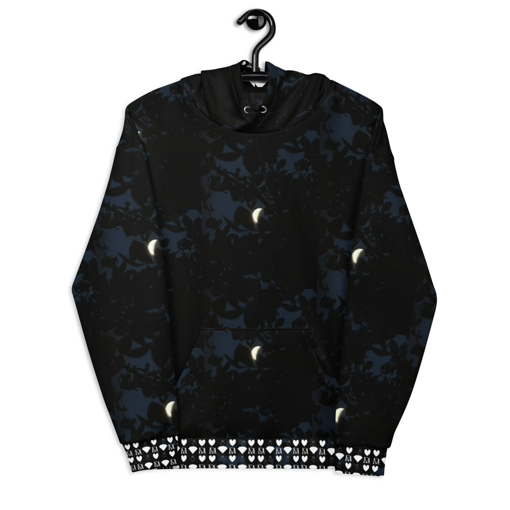 Daemon Luxury Nightcrawler Coordinate unisex hoodie with all-over print in white, featuring a hooded design and detailed graphic.