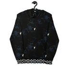 Daemon Luxury Nightcrawler Coordinate unisex hoodie with all-over print in white, featuring a hooded design and detailed graphic.