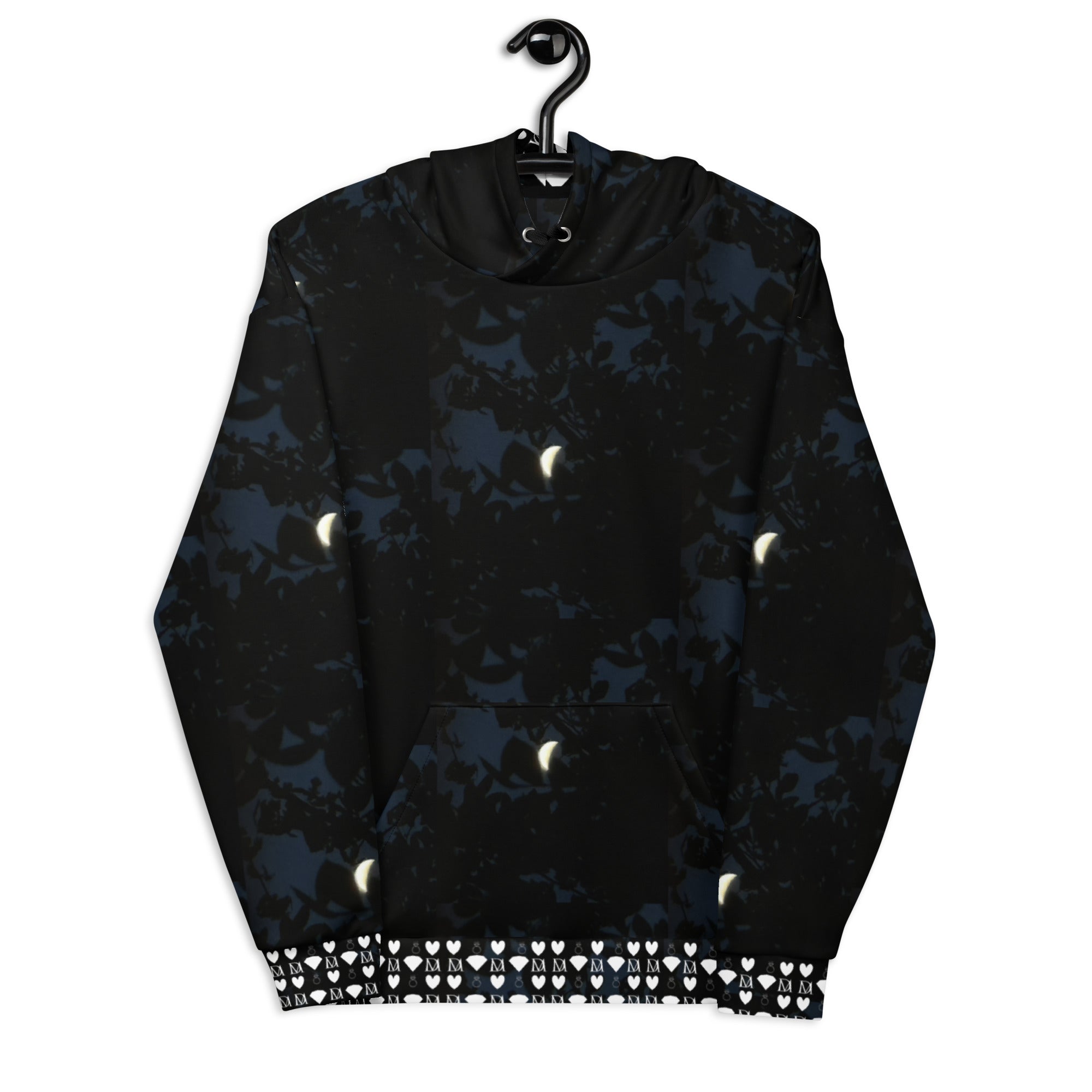 Daemon Luxury Nightcrawler Coordinate unisex hoodie with all-over print in white, featuring a hooded design and detailed graphic.