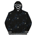 White Daemon Luxury Nightcrawler Coordinate hoodie with all-over printed design, unisex recycled fabric, front view.