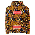 White Daemon Luxury Serpentine Nicaragua hoodie with all-over print, recycled fabric, unisex design, front view.