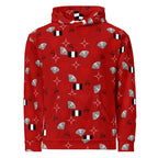 White Daemon Luxury Foreigners Luv La Flame Dim unisex hoodie with all-over print and recycled fabric.
