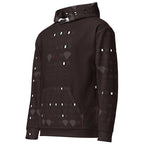 Daemon Luxury Supreme Models Lazey Hazey unisex recycled hoodie with all-over print featuring a white front view.