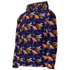 Daemon Luxury Honeybee Shores Gardena Oceanic unisex hoodie with all-over ocean-themed print, white recycled fabric, left front view