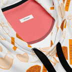 All-over-print white Daemon Gloomy Runner Lunar Mari unisex hoodie with moon-themed design and eco-friendly recycled fabric.