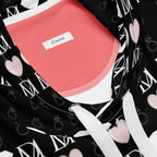 Unisex white hoodie by Daemon with all-over frosted diamond love lock print, recycled fabric, casual streetwear style.