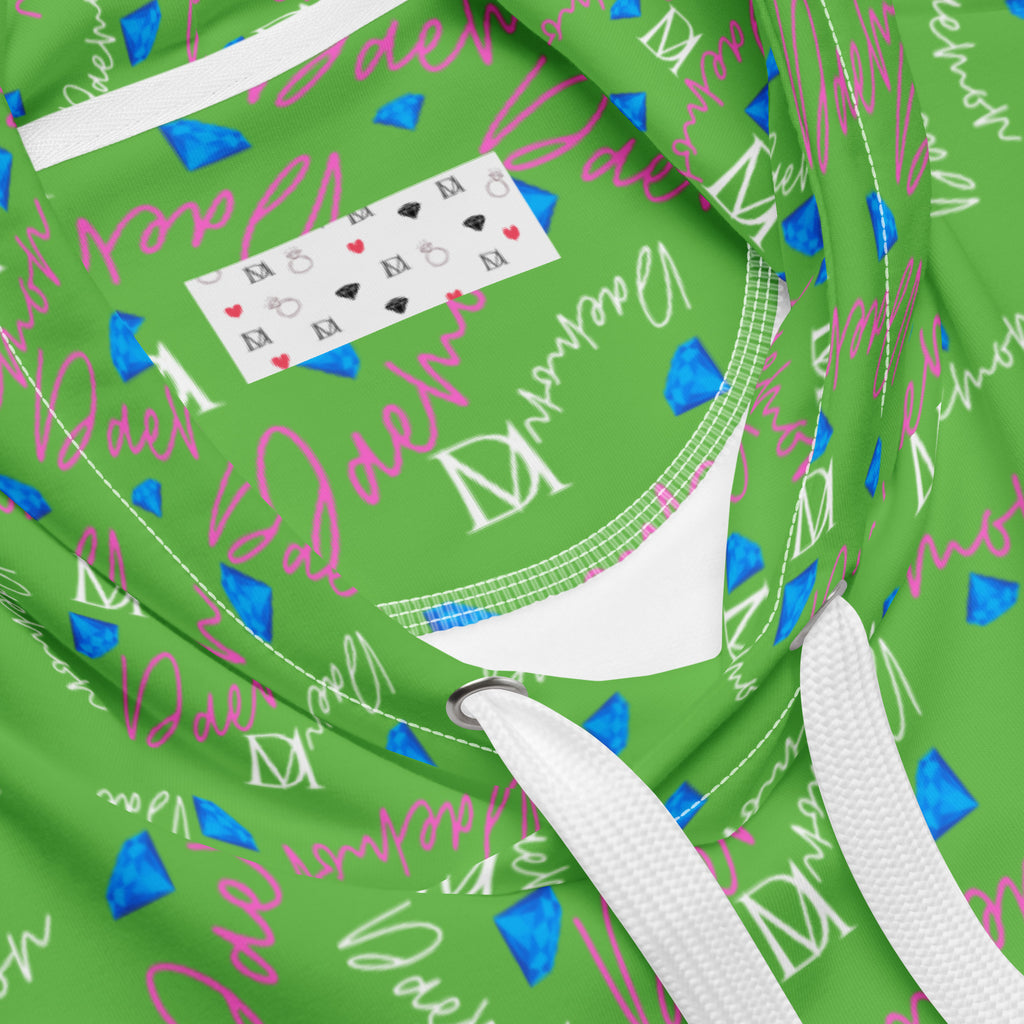 Daemon Luxury Picasso Mirros Gardena Kalifornia unisex hoodie with all-over print on recycled white fabric, featuring a hood and casual fit.