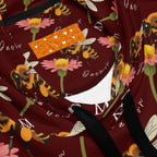 Daemon Luxury Honeybee Shores Gardena Dawn unisex hoodie with all-over white recycled print and hood, casual and eco-friendly style.