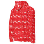 Daemon Frosted Diamonds VENUS unisex hoodie with all-over white recycled print, featuring a stylish diamond pattern from the back.
