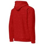 Recycled white unisex hoodie with all-over Picasso-inspired print from Daemon Luxury Supreme Models collection, shown from the back.