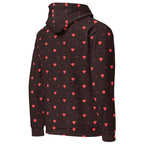 Daemon Luxury SUPREME MODELS Webbi Damin unisex hoodie with all-over print, white recycled fabric, back view