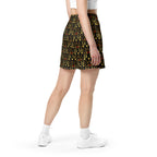 Daemon Luxury Sun Glow California Pantolocini unisex mesh shorts with white all-over recycled print, back view.