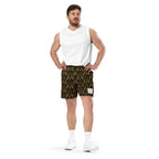 Daemon Luxury Sun Glow California Pantolocini recycled unisex mesh shorts with all-over print, white front design.