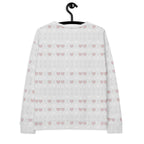 White Frosted Diamonds Blissful Replay Daemon unisex recycled sweatshirt with all-over print and cozy design.