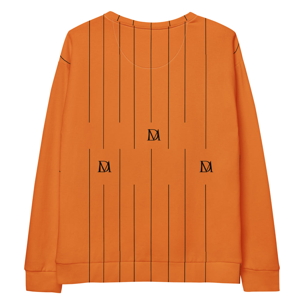 Unisex white Daemon TIGRE DE LA NOCHE fleece sweatshirt with all-over tiger print on the back.