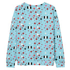 Unisex white recycled cotton sweatshirt featuring all-over stardust Caribbean print by Daemon Luxury.
