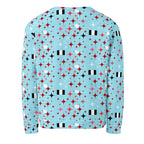 White Daemon Luxury Eternal Stardust Caribbean unisex sweatshirt with all-over print and recycled fabric, back view.