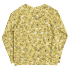 Daemon Luxury Florette Rebirth full moon unisex sweatshirt with all-over white print and recycled fabric back view
