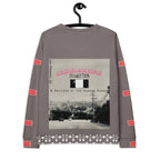 Daemon Luxury Honeybee Smoothie Critiques Tea unisex white recycled all-over-print sweatshirt, back view showing vibrant design.