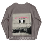 Daemon Luxury Honeybee Smoothie Critiques Tea all-over-print recycled unisex sweatshirt in white, showing the back design.