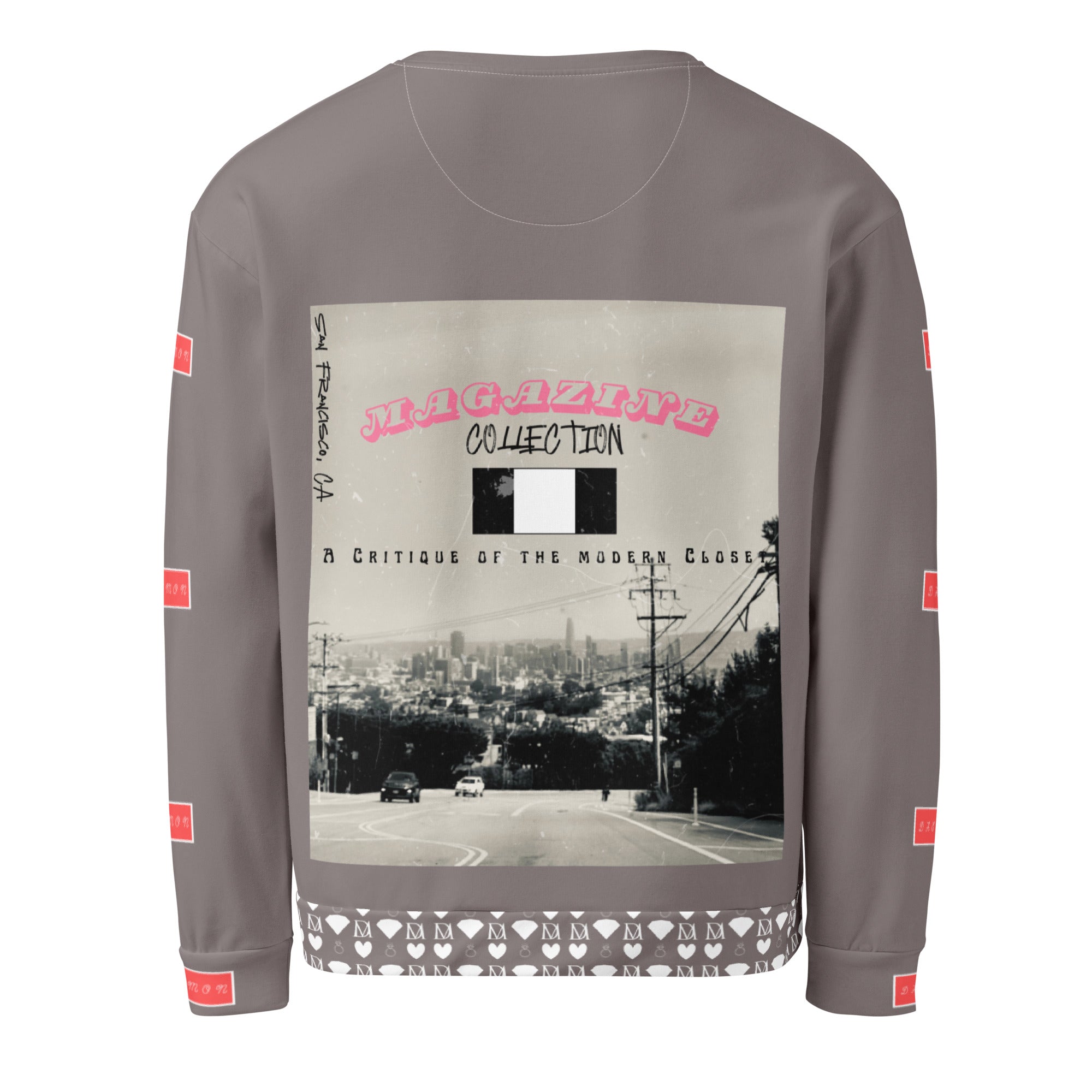 Daemon Luxury Honeybee Smoothie Critiques Tea unisex sweatshirt with all-over print, recycled fabric, white background, back view