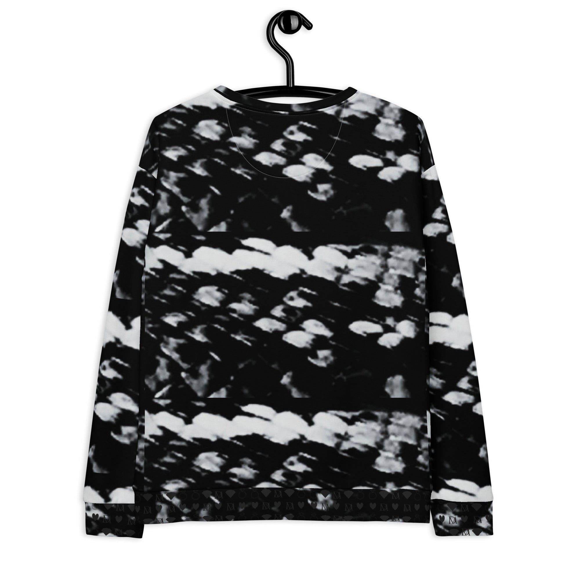 White Daemon Luxury Serpentine Columbiana Felpa sweatshirt with all-over green and black serpent print on the back. Unisex design.