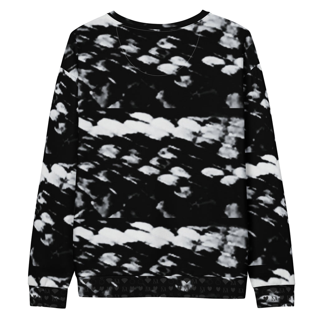 Recycled white unisex Felpa sweatshirt with all-over Serpentine Columbiana Puma’s Return print by Daemon Luxury.